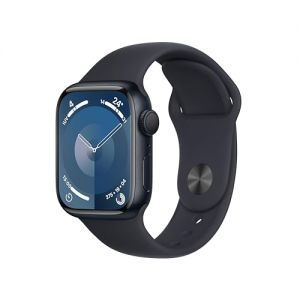 Apple Watch Series 9 GPS 41mm Smartwatch con cassa in alluminio color mezzanotte e Cinturino Sport mezzanotte - S/M. Fitness tracker
