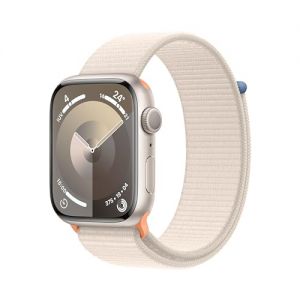 Apple Watch Series 9 GPS 45mm Smartwatch con cassa in alluminio color galassia e Sport Loop galassia. Fitness tracker