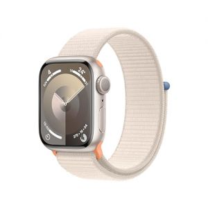 Apple Watch Series 9 GPS 41mm Smartwatch con cassa in alluminio color galassia e Sport Loop galassia. Fitness tracker