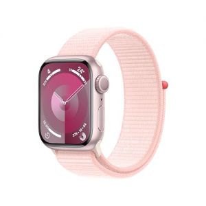 Apple Watch Series 9 GPS 41mm Smartwatch con cassa in alluminio rosa e Sport Loop rosa confetto. Fitness tracker