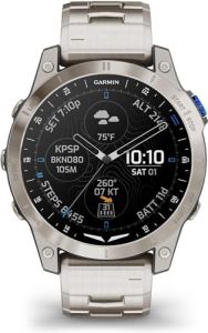 Garmin D2 Mach 1 Aviator Smartwatch with Vented Titanium Bracelet Bracciale Titanio E Silicone