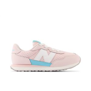 New Balance Bambino 237 Bungee Lace in Rosa/Bianca, Synthetic, Taglia 35