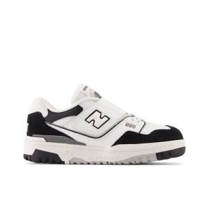 New Balance Bambino 550 Bungee Lace with Top Strap in Bianca/Nero/Grigio