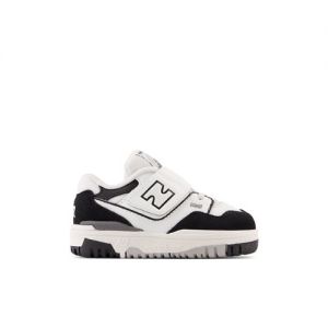 New Balance Bambino 550 Bungee Lace with Top Strap in Bianca/Nero/Grigio