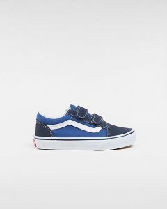 VANS Scarpe Bambino Old Skool Velcro (4-8 Anni) (navy/true White) Bambino Blu, Taglia 31