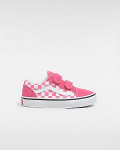 VANS Scarpe Con Strappo Bambino/a Old Skool Checkerboard (4-8 Anni) (honey Suckle) Bambino Rosa, Taglia 31