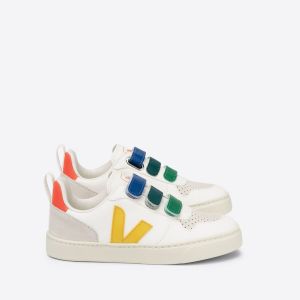 Veja Sneakers Con Velcro In Pelle V-10 Chromefree Multicolore Bambina Taglie 34